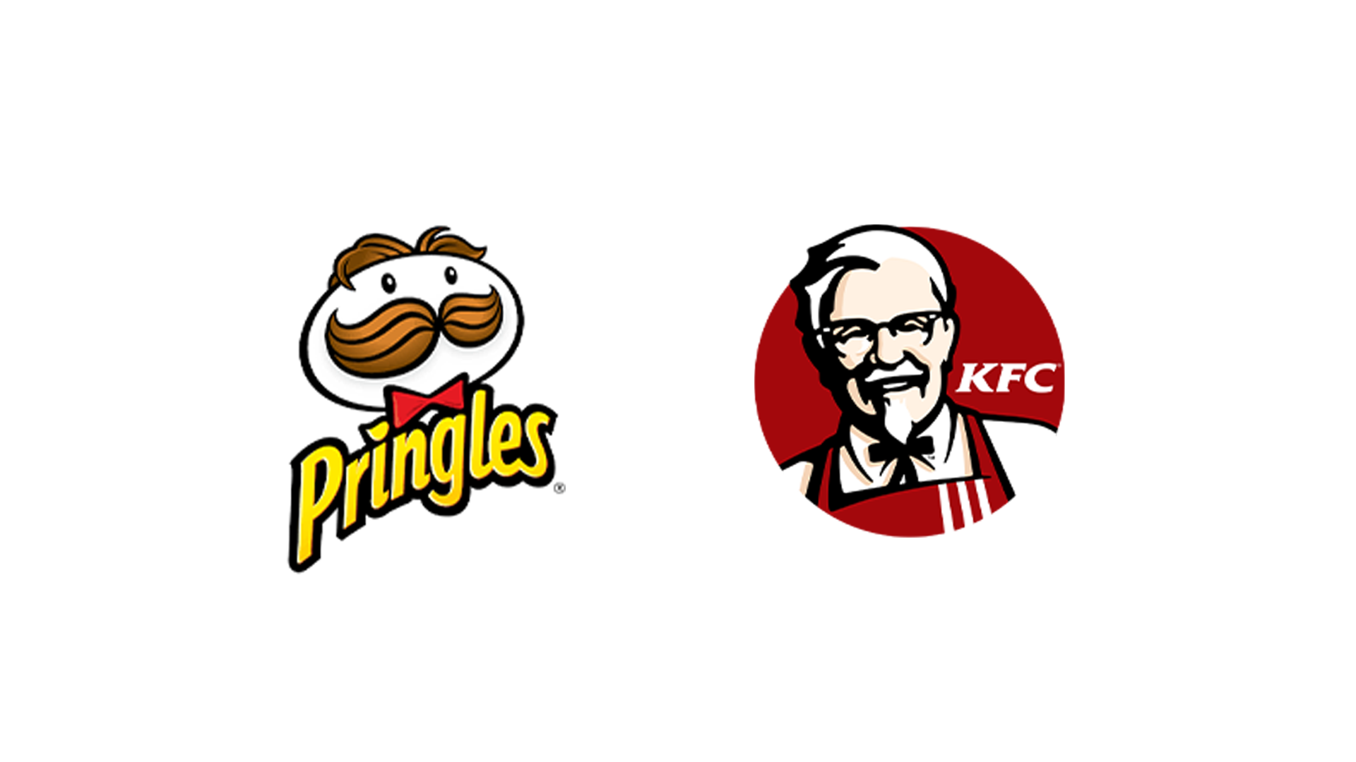 The logos of Pringles and KFC