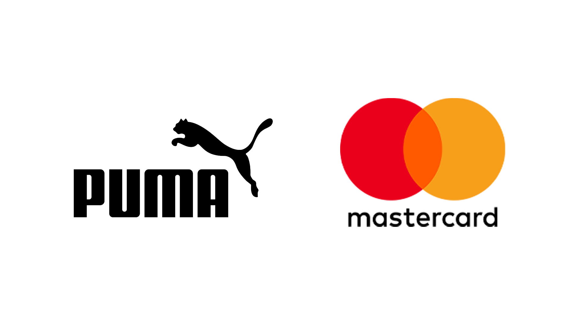 The logos of Puma and Mastercard