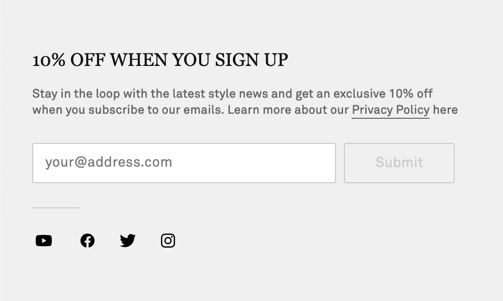 a screenshot from NET-A-PORTER to showcase the advantage of using exclusive promotion